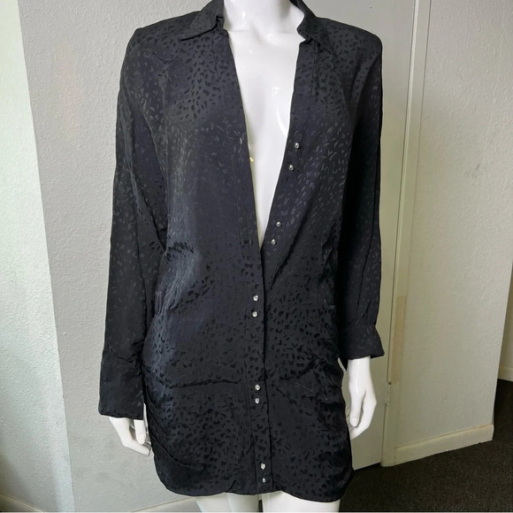 New Zara Black Leopard Jacquard Mini Dress Sz S - Picture 2 of 16